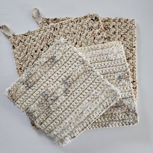 Crochet Dishcloth Set , Potholders Set